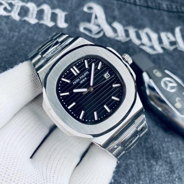 Pate_k Philippe Nautilus Quartz silver black